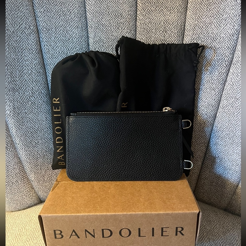 Bandolier Emma Crossbody iPhone 13 Pro Max + Minimal Pouch. Black/Gold. - Picture 5 of 11